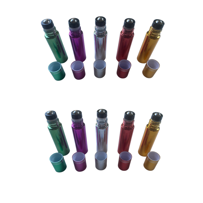 Set 10 sticlute cu rollon de 10ml, culori metalice [3]