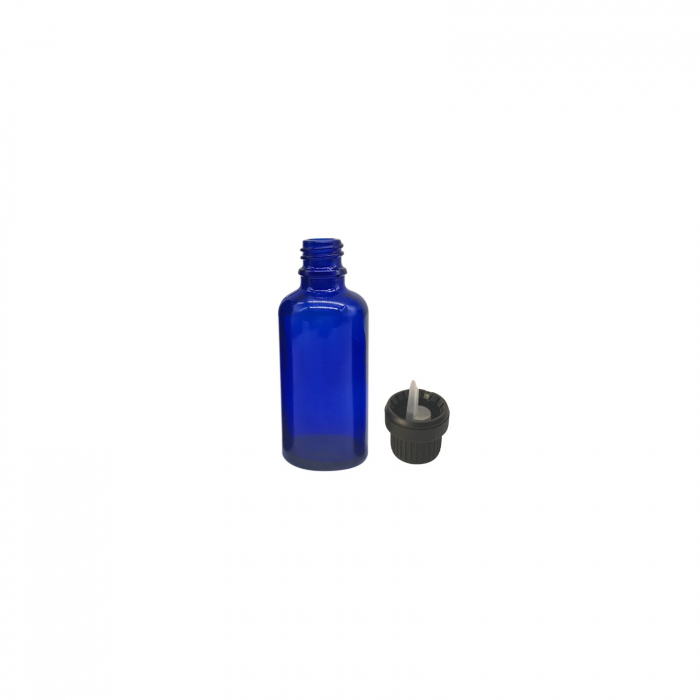 Sticla albastra cu capac tip 2 picurator sigilabil negru 30ml - set 5 buc [4]