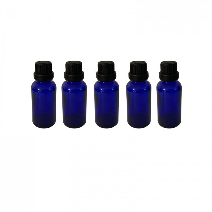 Sticla albastra cu capac tip 2 picurator sigilabil negru 30ml - set 5 buc [2]