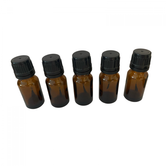 Sticla ambra cu aplicator tip pensula 10ml, capac sigilabil - set 5 buc [2]