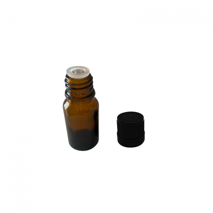Sticla ambra cu capac picurator sigilabil negru 10ml - set 5 buc [3]