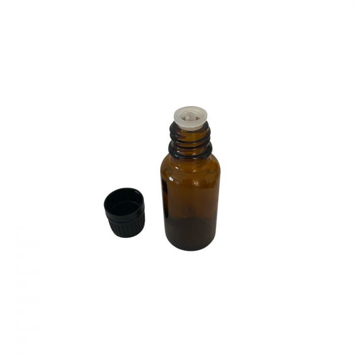 Sticla ambra cu capac picurator sigilabil negru 20ml - set 5 buc [2]