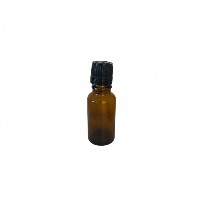 Sticla ambra cu capac picurator sigilabil negru 20ml - set 5 buc [3]