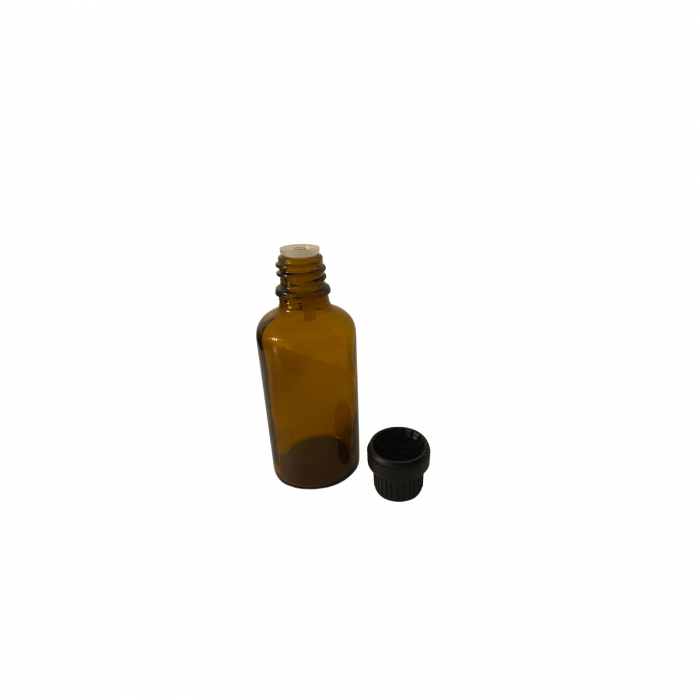 Sticla ambra cu capac tip 2 picurator sigilabil negru 50ml - set 5 buc [3]