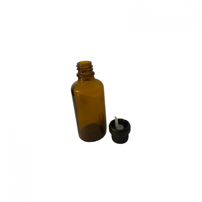 Sticla ambra cu capac tip 2 picurator sigilabil negru 50ml - set 5 buc [2]