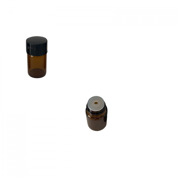Sticla ambra cu picurator si capac negru 2ml - set 5 buc [4]