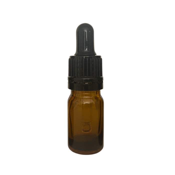 Sticla ambra cu pipeta si capac negru sigilabil 10ml  - set 5 buc [4]