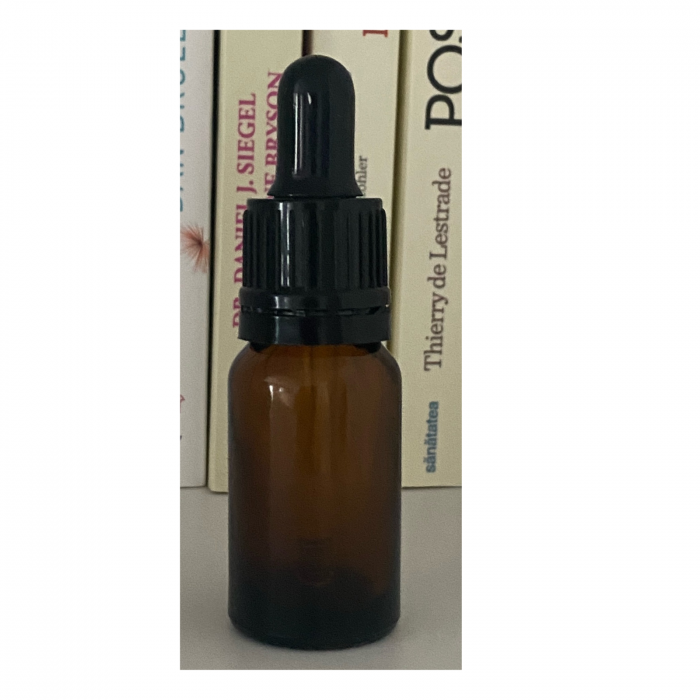 Sticla ambra cu pipeta si capac negru sigilabil 10ml  - set 5 buc [8]