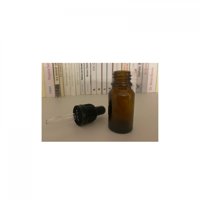 Sticla ambra cu pipeta si capac negru sigilabil 10ml  - set 5 buc [6]