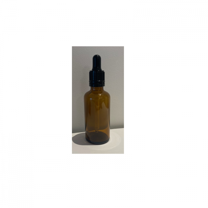 Sticla ambra cu pipeta si capac negru sigilabil 50ml - set 2 buc [2]