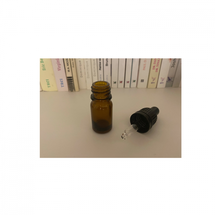 Sticla ambra cu pipeta si capac negru sigilabil 5ml - set 5 buc [6]