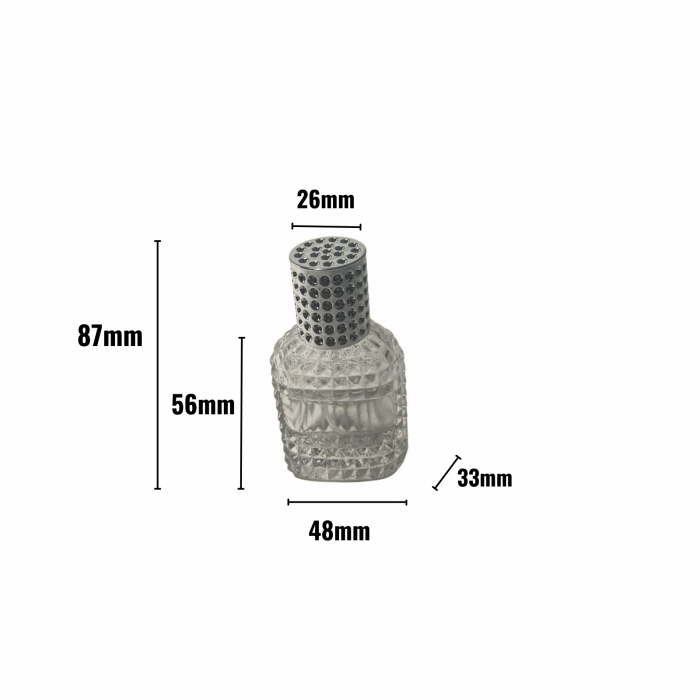 Sticla parfum reincarcabila 30ml. Dots cu capac argintiu [2]