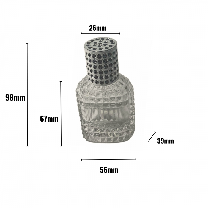 Sticla parfum reincarcabila 50ml. Dots cu capac argintiu [2]