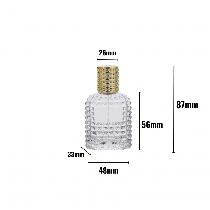 Sticla parfum reincarcabila 30ml. Dots cu capac auriu [2]