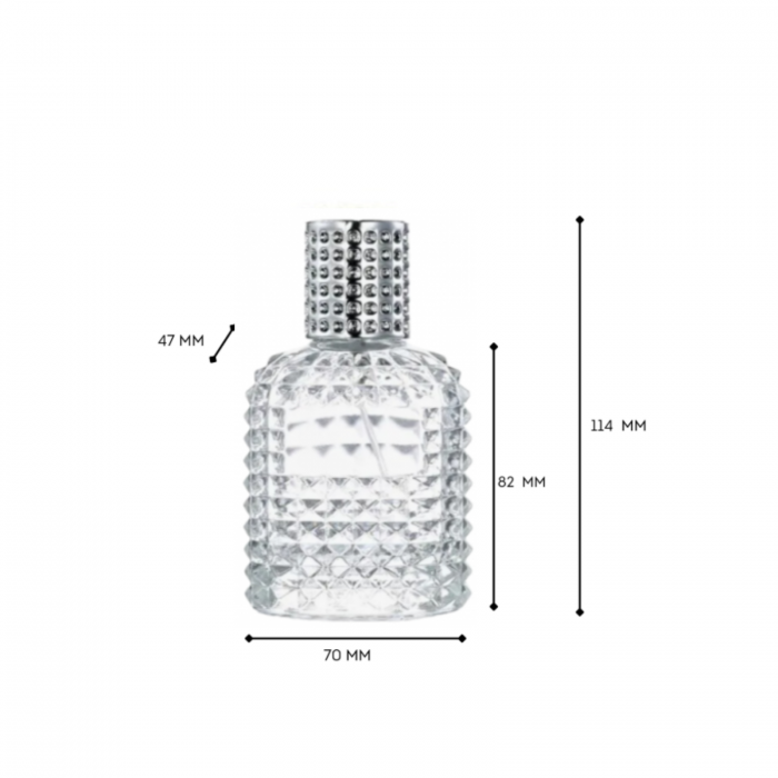 Sticla parfum reincarcabila 100ml. Dots cu capac argintiu [2]
