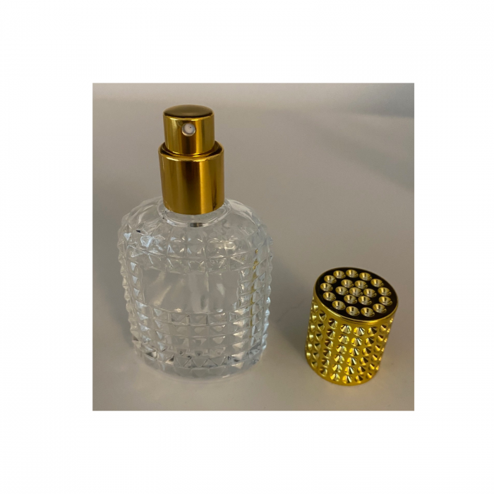 Sticla parfum reincarcabila 100ml. Dots cu capac auriu [5]