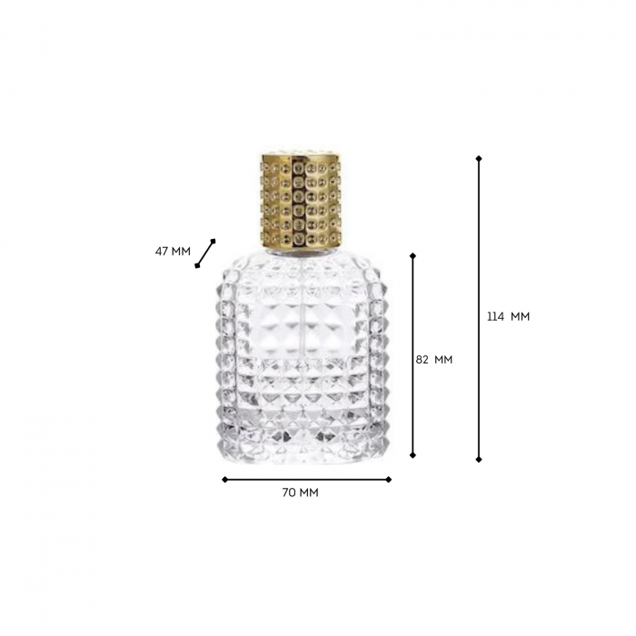 Sticla parfum reincarcabila 100ml. Dots cu capac auriu [2]