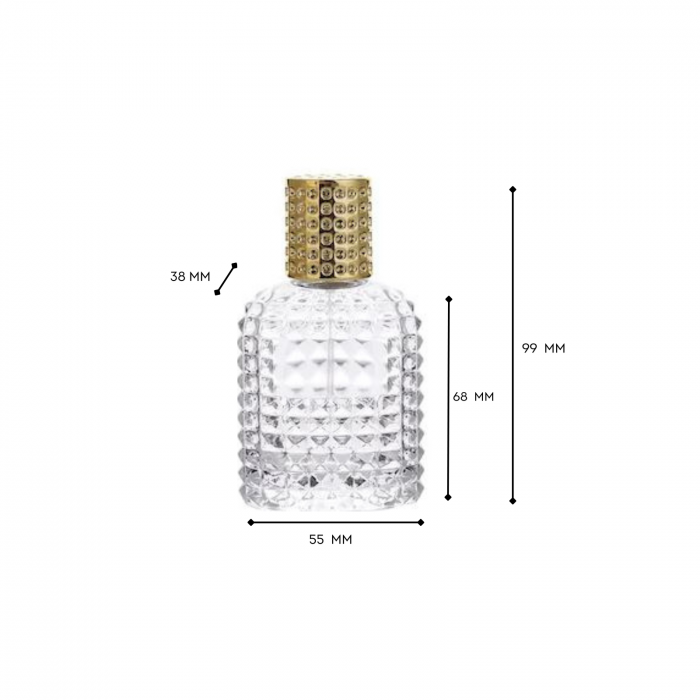 Sticla parfum reincarcabila 50ml. Dots cu capac auriu [2]