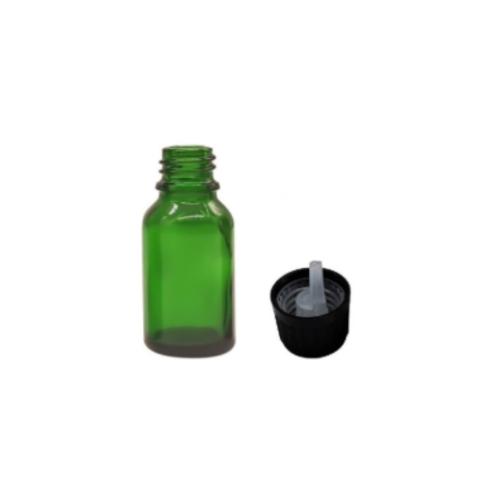 Sticla verde cu capac picurator childproof negru 15ml  - set 5 buc [3]