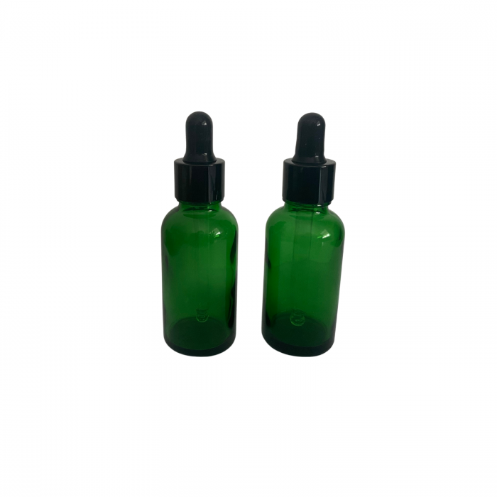 Sticla verde cu pipeta si capac negru 30ml - set 2 buc [1]