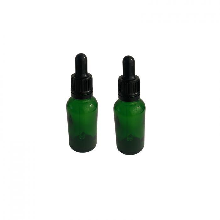 Sticla verde cu pipeta si capac negru sigilabil 30ml - set 2 buc [3]
