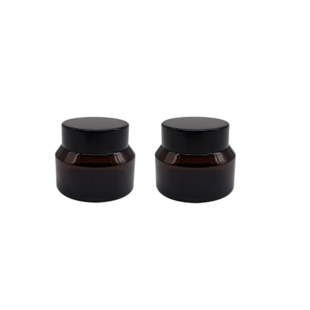 Recipiente - Borcan din sticla ambra 30ml - set 2 buc