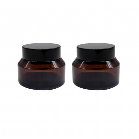 Recipiente - Borcan din sticla ambra 50ml - set 2 buc