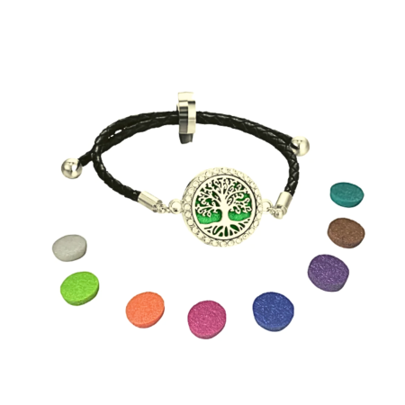 Bratara aromaterapie copacul vietii, curea din piele, reglabila [1]