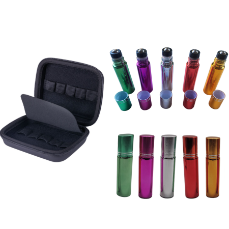 Geanta + 10 sticlute rollon culoare metalica de 10ml [1]