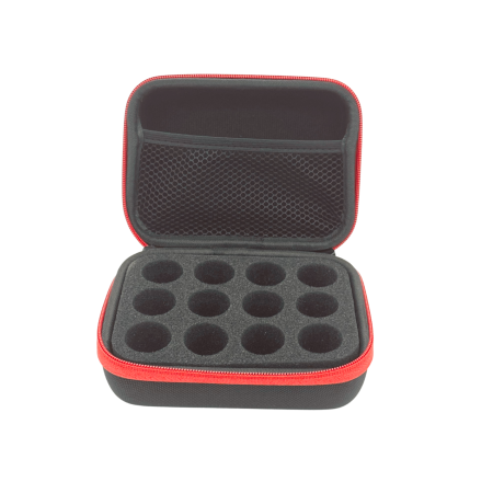 Geanta pentru 12 sticlute uleiuri esentiale, fermoar rosu [5]