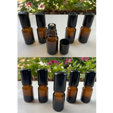 Set 10 recipiente rollon sticla bruna, de 5ml si 10ml [2]