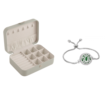 Pachet: Organizator alb de bijuterii si  Bratara aromaterapie floare [1]