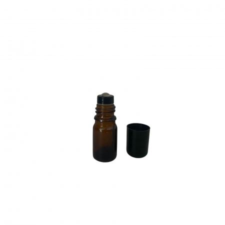 Recipient rollon ambra 10ml, cu capac negru  - set 5 buc [4]