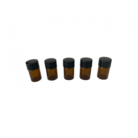 Sticla ambra cu picurator si capac negru 2ml - set 5 buc [1]