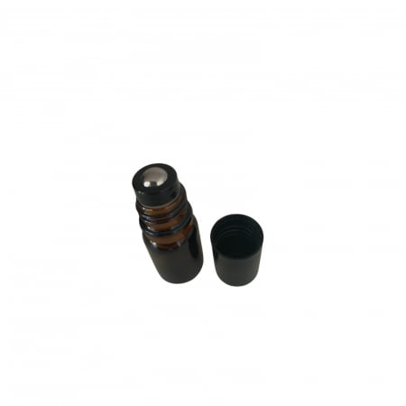 Recipient rollon ambra 5ml, cu capac negru  - set 5 buc [5]