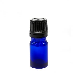Sticla albastra cu capac picurator sigilabil negru 10ml - set 5 buc [1]