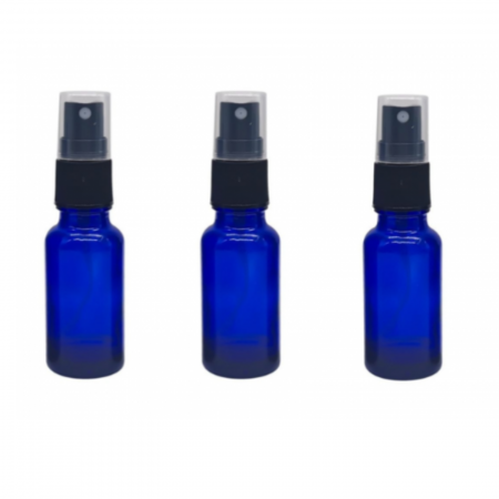 Sticlute cu pulverizator spray - Recipient din sticla albastra cu spray 20ml - set 3 buc
