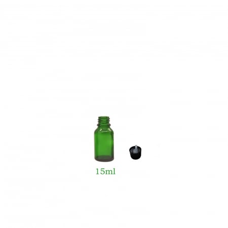 Sticla verde cu capac picurator childproof negru 15ml  - set 5 buc [2]