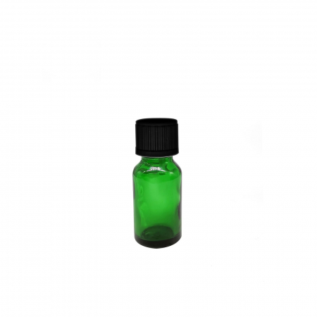 Sticla verde cu capac picurator childproof negru 15ml  - set 5 buc [4]