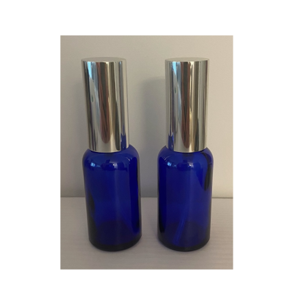 Recipient sticla albastra 30ml. cu capac spray  argintiu  - set 2 buc [5]