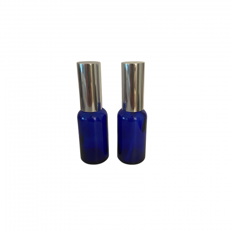 Recipient sticla albastra 30ml. cu capac spray  argintiu  - set 2 buc [1]