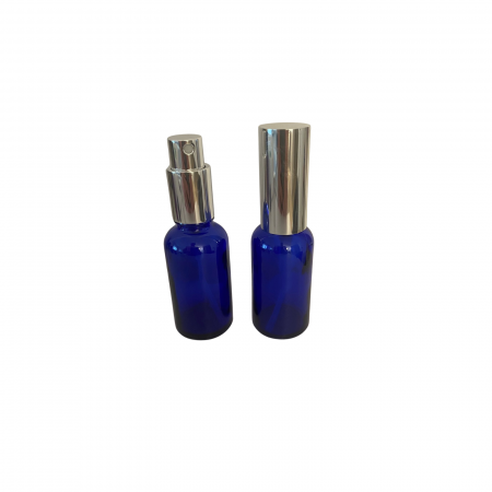 Recipient sticla albastra 30ml. cu capac spray  argintiu  - set 2 buc [3]