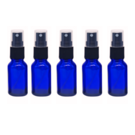 Sticlute cu pulverizator spray - Recipient sticla albastra cu spray 10ml - set 5 buc
