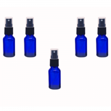 Sticlute cu pulverizator spray - Recipient sticla albastra cu spray 15ml - set 5 buc