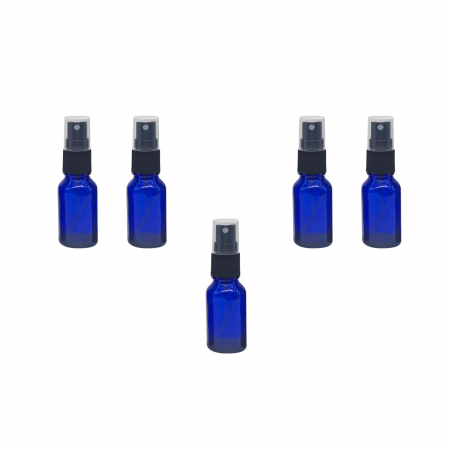 Recipient sticla albastra cu spray 15ml - set 5 buc [3]
