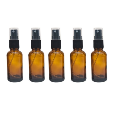 Sticlute cu pulverizator spray - Recipient sticla ambra cu spray 10ml - set 5 buc