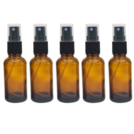 Sticlute cu pulverizator spray - Recipient sticla ambra cu spray 15ml - set 5 buc