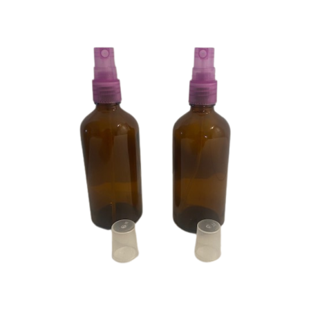 Recipient sticla ambra cu spray mov 100ml - set 2 buc [1]