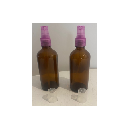 Recipient sticla ambra cu spray mov 100ml - set 2 buc [3]