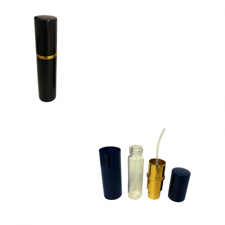 Recipient sticla cu spray 5ml. in carcasa aluminiu, culoare neagra [3]